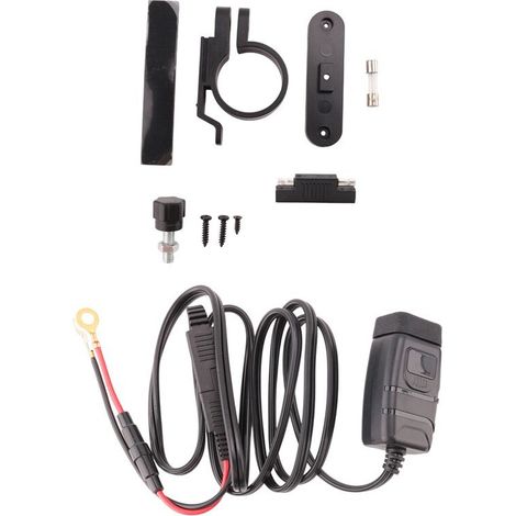 QC3.0 Motorrad-USB- und Typ-C-Schnellladegerät mit Voltmeter, wasserdicht, blau