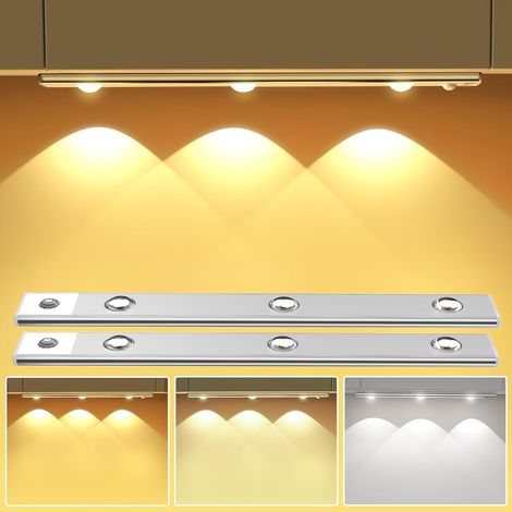 Éclairage de placard à intensité variable 40 cm, luminosité réglable en 3 couleurs, convient pour la cuisine, les armoires, les escaliers (1/5)