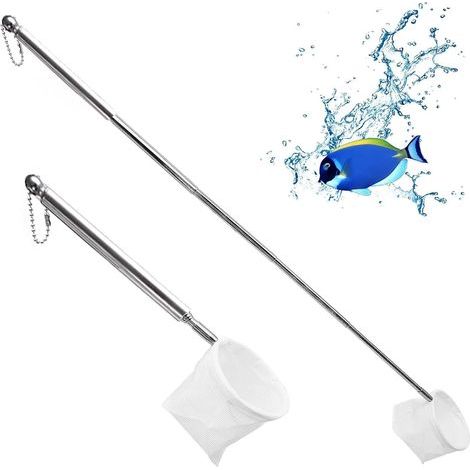 Teleskopnetz, Edelstahl, weiche Baumwolle, verstellbarer Griff 22-48 cm, Aquarium (1/5)