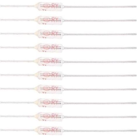 10 Pièces Fusible Thermique 250V 10A 115℃/239℉, Coupure de Fusible Thermique de Coque Métallique, Thermal Fuse TF 72250℃ (115℃) (1/5)
