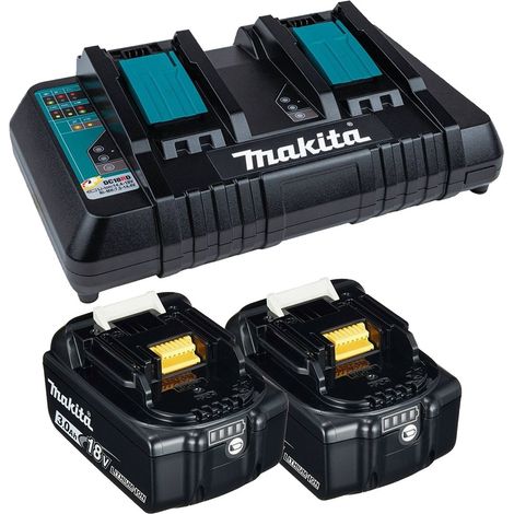 Makita BL1830 18V LXT 3.0Ah Li-ion Batteries & DC18RC Charger Kit (2 x Batts & Charger) (1/2)