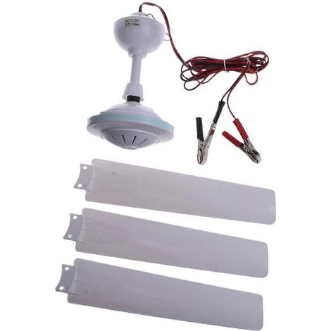 Ventilateur de plafond suspendu DC12V avec câble de 2,8 m pour camping-cars, voitures et tentes d'extérieur - 70 cm (1/5)