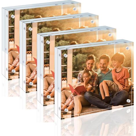 Acrylic Picture Frame Magnetic Double Sided Tabletop Display 20x25 cm 4 Pack (1/5)