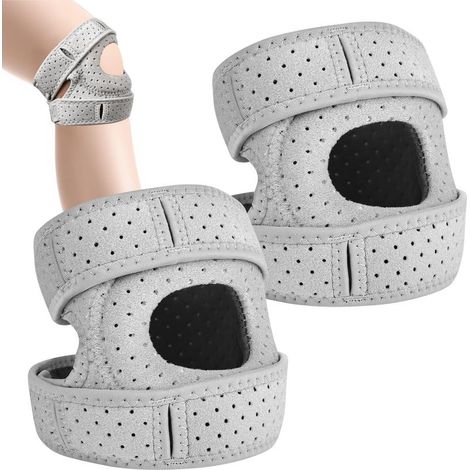 Lot de 2 genouillères réglables pour tendon rotulien pour homme et femme, genouillère rotulienne avec coussinets en gel pour douleurs arthritiques, récupération de blessures, course à pied (1/5)