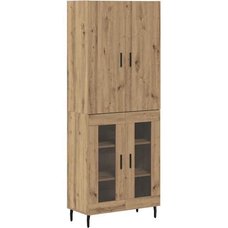 Aparador alto 2 pcs Madera envejecida vidaXL (1/5)
