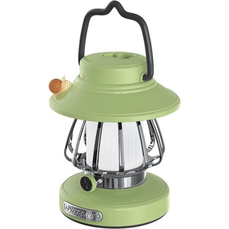 Lampe de camping, lampe de camping rétro rechargeable en métal, lampe rétro suspendue à piles, ampoule portable étanche pour tente d'extérieur. (1/5)