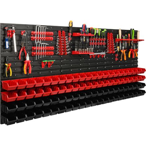 Panneau d'outils d'atelier 172x78 cm +88 plateaux (1/5)