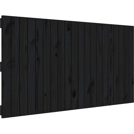 Maison Exclusive - Cabecero de cama pared madera maciza pino negr
