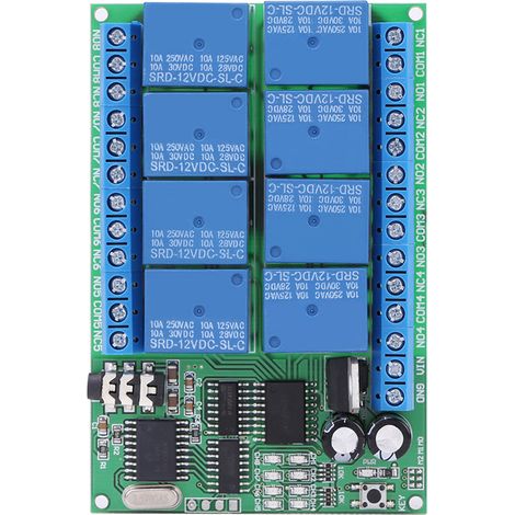 Module de télécommande avec décodeur vocal DTMF à relais 8 canaux 12 V CC (1/5)