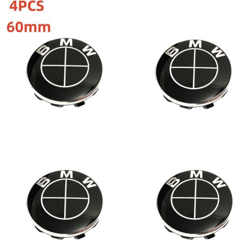 NURIA-Cache moyeu jante BMW 60mm-Enjoliveur centre roue-Convient pour le remplacement des enjoliveurs BMW-Tout noir (1/2)