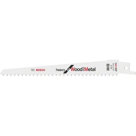 Saber Lama Per Legno E Metallo, Grossa Sezione Curva A Destra, Rif. Bosch S 611 Df Sega Lama Di Qualità Bim Lunghezza Totale 150 Millimetri (1/4)