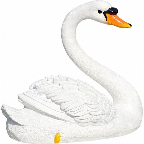 Fontaine de jardin en forme de cygne flottant, sculpture en résine, cygne blanc, cygne moyen gauche blanc pour cour extérieure (1/5)