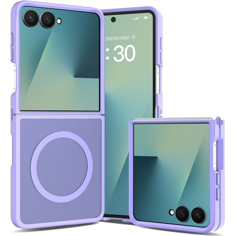 Custodia fumé per Samsung Galaxy Z Flip 8, Skin Touch, per MagSafe, viola (1/5)