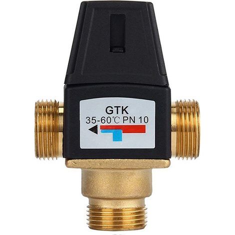Thermostatisches Mischventil – Messing – DN20 Außengewinde – 3-Wege – Für Solarwarmwasserbereiter – 1 Stück (1/5)