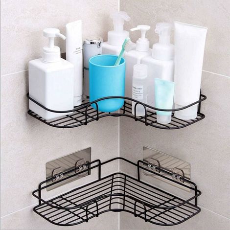 Shower Holder Shower Bracket Without Drilling Corner Bracket Shower Shampoo Holder Shower Bracket Without Drilling Shower Bracket Shower Tray with Adhesive Steels MUMU (1/4)