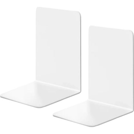 Serre-Livres - Acrylique Transparent - 18 x 12 x 12 cm - Pour Bureau et École - Paire (1/5)