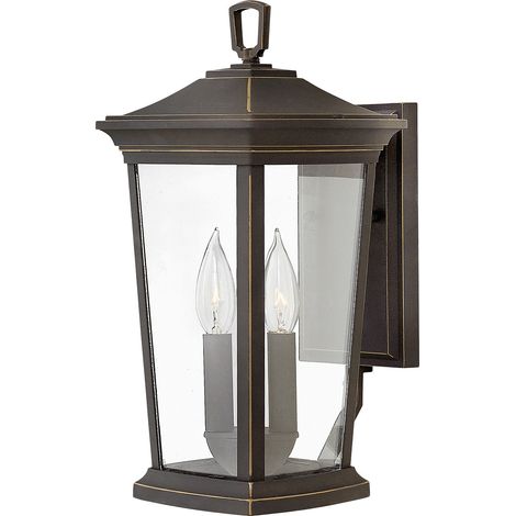 Elstead Bromley - Lanterna a Parete Media da Esterno 2 Luci Bronzo Chiaro IP44, E14 (1/5)