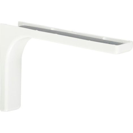 Staffa angolare in acciaio Leonard e plastica bianca, 144x240 mm.