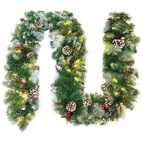 Guirlande von Noël mit LED Artificielle in/aus Pvc von 500cm von lang Décoration Végétale von Noël in/aus Rotin( Type hat Effet Neige und Pomme von Pin)