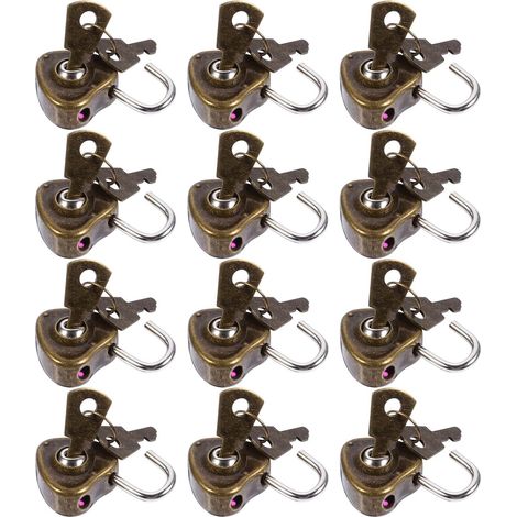 CCYKXA 12-teiliges Vorhängeschloss-Set in Herzform aus Eisen, Mini-Modell rostfrei, zwei Schlüssel für Gepäck und Schultaschen, kompakte Größe zum Mitnehmen, schützt Ihre Wertsachen (1/5)