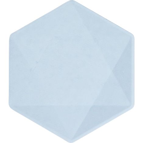 Lot de 6 assiettes hexagonales Vert Decor, 15,8 x 13,7 cm, bleu, Vaisselle de fête en matières premières Rapidement renouvelables, pour Les Anniversaires, Les barbecues, Les jubilés, etc.