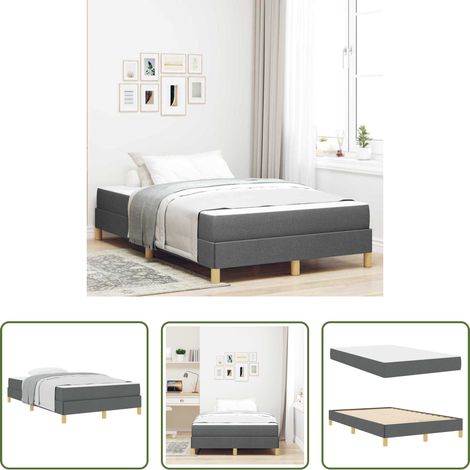 vidaXL Stoffbett - Boxspringbett mit Matratze Dunkelgrau 120 x 190 cm Stoff (1/5)