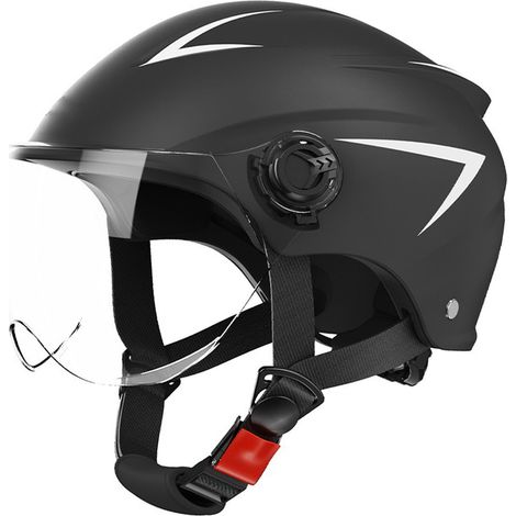 Casque de moto avec protection solaire, modulable, toutes saisons, pour hommes et femmes, noir. (1/5)