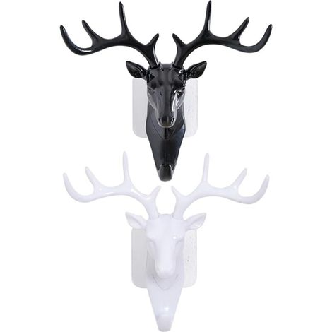 Pack of 2 Deer Coat Hooks, Key Storage Hooks, Personalized Decorative Hooks, Animal Shaped Coat Hooks, Bag Hooks, Suitable for Entrances, Hallways, Living Rooms and Bedrooms