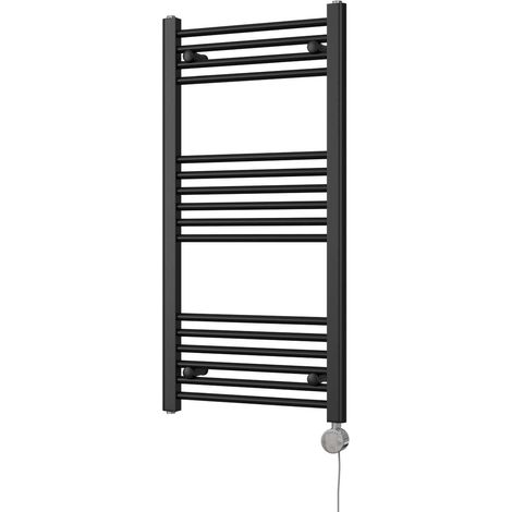 Zennor - Black Electric Towel Rail H1000mm x W500mm Straight 400w Thermostatic (1/3)