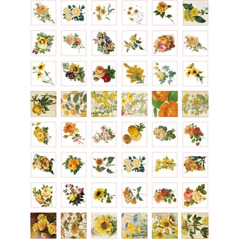 Set mit 100 dekorativen Blumenaufklebern für Tagebücher, Planer, Scrapbooking, DIY-Projekte, botanische Themen, Typ 3, Notizbuch-Dekorationsaufkleber. (1/5)
