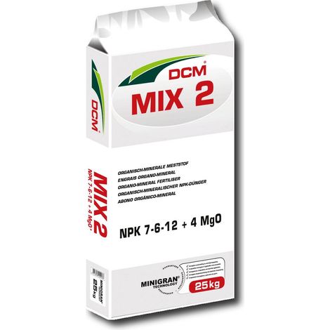 DCM engrais universel Mix 2 25 kg engrais potassique, engrais pour fleurs, engrais d’automne pour gazon