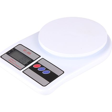 Digitale Küchenwaage, elektronische Kunststoffwaage mit LCD-Display (1/3)