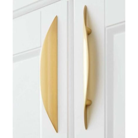 Set of 2 Kitchen Drawer Handles (Hole Spacing 96mm), Zinc Alloy Door Handles, Modern Gold Look, Bathroom Cabinet and Dresser Hardware (1/4)