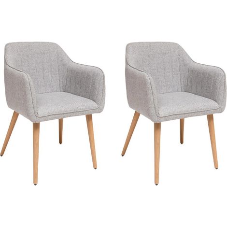 Lot de 2 Fauteuils de Table "Visoca" 83cm Gris (1/5)