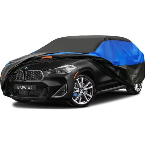Bâche Voiture Exterieur Respirante, Compatible avec BMW X2(2018-2024) Housse de Protection Voiture Extérieur, Toutes Saisons Peuvent Tout Gérer Contre Pluie Soleil Poussière.,Taille pour BMW X2(2018-2 (1/5)