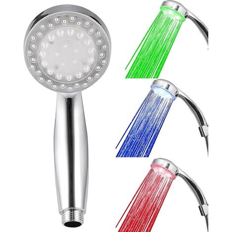 Soffione doccia, soffione doccia a LED a 3 colori, controllo della temperatura, soffioni doccia portatili, doccia per bagno a risparmio idrico, facile installazione. (1/5)