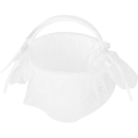 Panier en dentelle de fleurs blanc romantique, panier à fleurs, contenant à bonbons, décoration de cérémonie de mariage 5709 Panier à fleurs L (1/5)