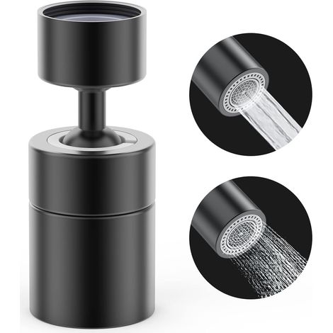 360° Swivel Aerator Faucet, 2 Adjustable Modes, Solid Brass Kitchen Faucet, Rotatable Switch, Foam Shower Filter, Saver Adapter for Toilet, Bathroom (Lacquered Faucet) (1/5)
