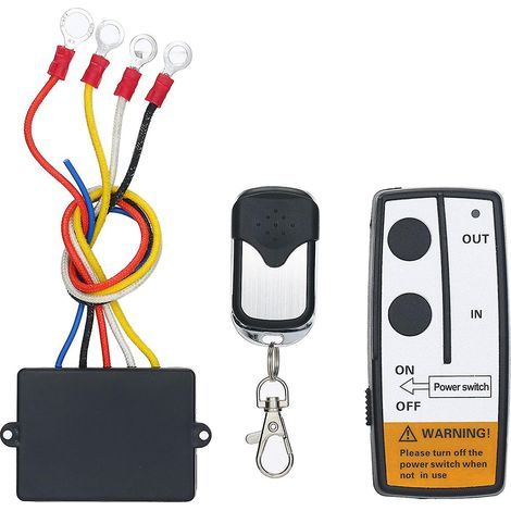 12V 50ft Universal-Funkfernbedienungsset mit 2 Fernbedienungen und Kontrollleuchten für LKW-Seilwinde (1/5)
