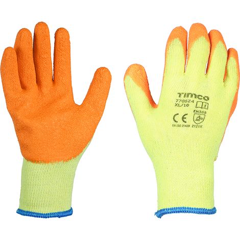 TIMCO Eco Grip Crinkle Latex Coated Polycotton Gloves Multi Pack - X Large
