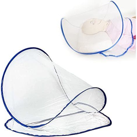 [NEVER USED] Mosquito net, foldable mini mosquito net, ultralight upright mosquito net, tent bedding, camping, travel, patio, easy to set up (1/4)