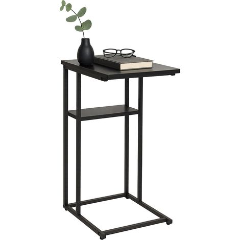 Table d'appoint Relaxdays, grande et petite surface, H x L x P 60 x 40 x 30 cm, table pour canapé et lit, métal, noir (1/5)