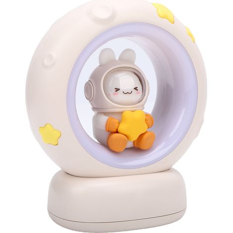 Wiederaufladbare Tischlampe, Nachttischlampe mit bunter Beleuchtung (Mond und Hase) für Kinderzimmer und Schlafzimmer (1/5)