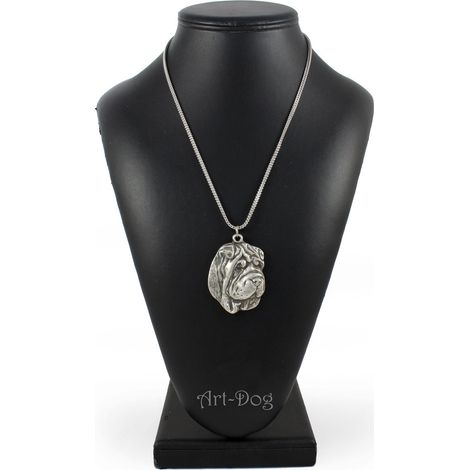 Collana con ciondolo a forma di cane Shar Pei su catena d'argento, gioiello unico di Art-Dog (1/5)