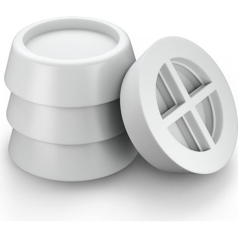 Pied de Machine à Laver nti Vibration Pads Bruit Anti Vibration Pieds pour Machines à Laver et Sécheuses à Laver Patins Antivibrations en Caoutchouc GROOFOO (Blanc×4) (1/5)