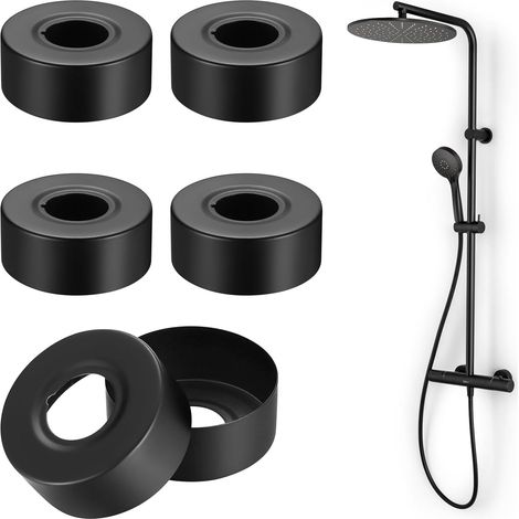 pezzi rosette per rubinetto nere, rosette per miscelatore doccia in acciaio inox Ø 25 mm, copertura per tubo del radiatore, rosette per rubinetto per rubinetti doccia da bagno, decorazione per rubinet