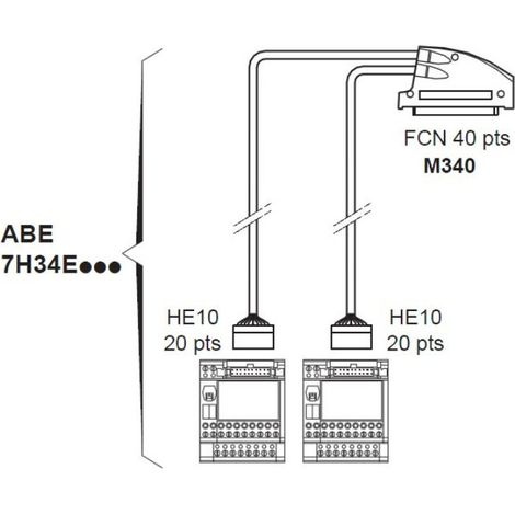 Schneider ABE7H34E200 Kit di collegamento Telefast M340 2m e/s eco