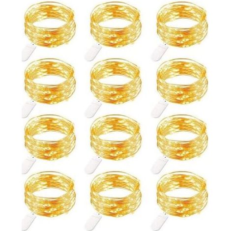 Guirlande lumineuse de Noël, Guirlandes lumineuses LED batterie, 20 pièces 1M 20 LEDs guirlandes lumineuses en fil de cuivre (1/5)