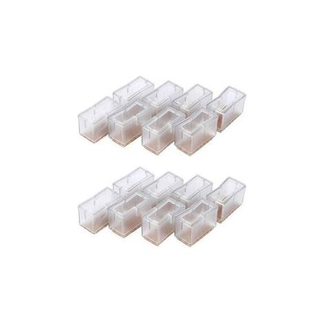 Protecteur De Pieds De Chaise - En PVC Souple - Anti-dérapant - Pour Pieds Rectangulaires - Lot De 8 (1/5)