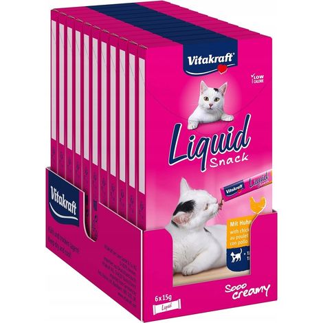 VITAKRAFT Snack Liquido per Gatti al Pollo e Taurina 11x90g